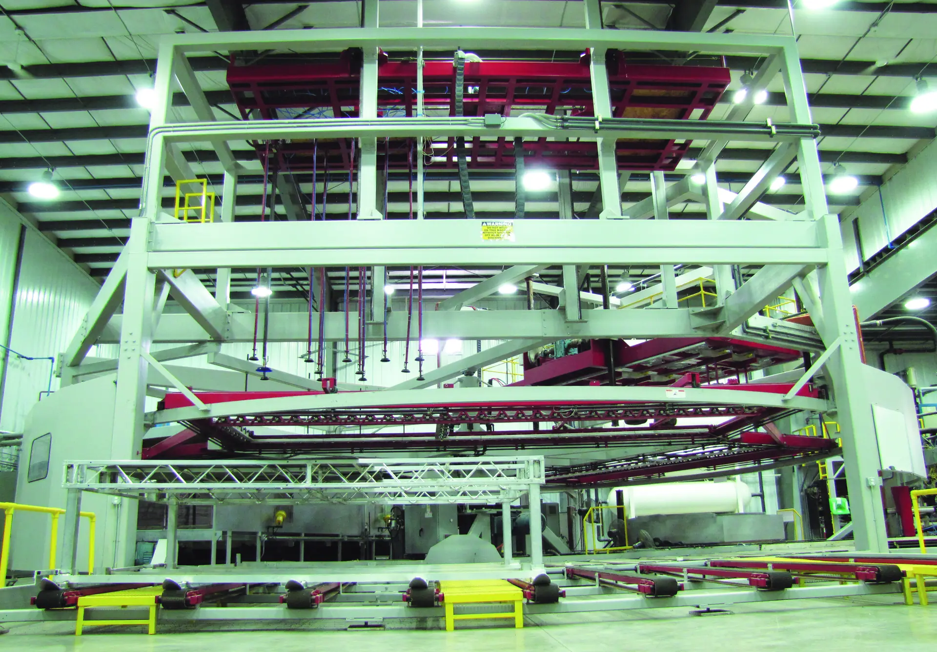 Wide view of the heavy-gauge thermoforming line at ThermoFloe in McGregor, Minnesota